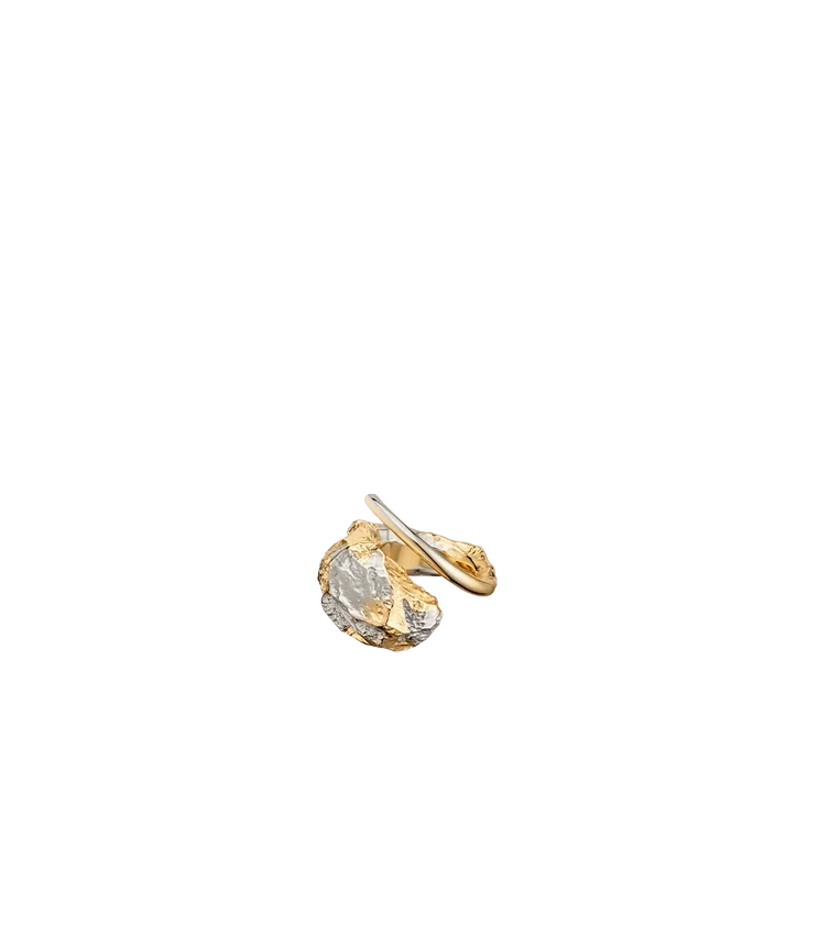 Anello Eroz Edizione Duo in palladio con placcatura in oro 24 carati