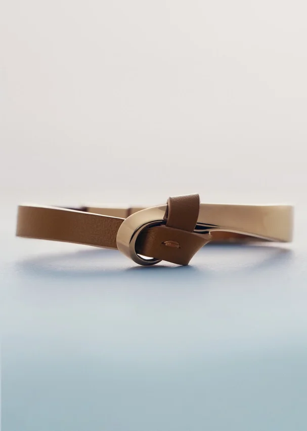 Bracciale Ormé Edition placcato oro con pelle color cammello