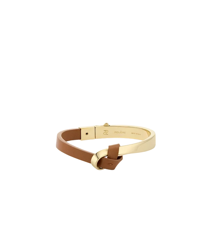 Bracciale Ormé Edition placcato oro con pelle color cammello