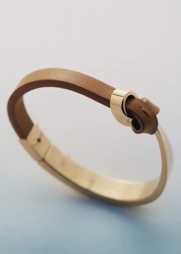 Bracciale Ormé Edition placcato oro con pelle color cammello