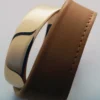 Bracciale Ormé, edizione placcata in oro con pelle color cammello
