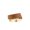 Bracciale Ormé, edizione placcata in oro con pelle color cammello