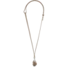 Ciondolo Ormé, edizione in argento rodiato con pelle color taupe