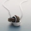Collana Ormé Edition in argento rodiato con pelle color taupe