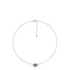 Collana Ormé Edition in argento rodiato con pelle color taupe