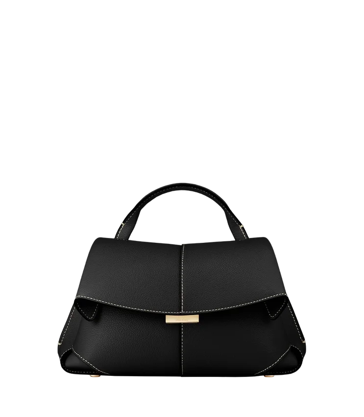 Mokki Mini Edition nero testurizzato con cuciture ecru