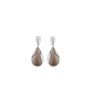 Orecchini Ormé, edizione in argento rodiato con pelle color taupe