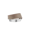 Ormé Cuff Edition Argento rodiato con pelle color taupe