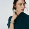 Ormé Cuff Edition Argento rodiato con pelle color taupe